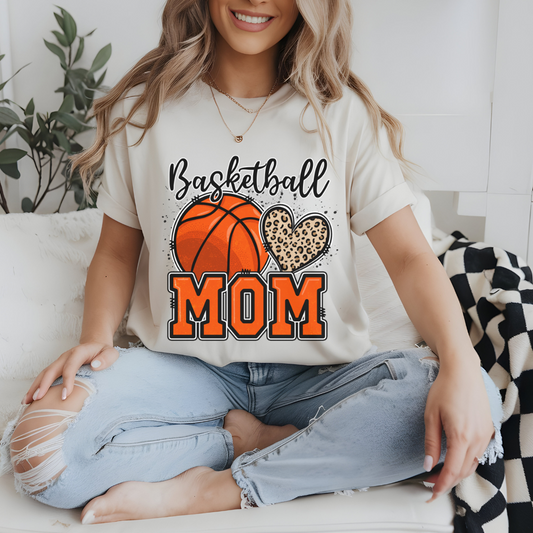 Basketball Mom Garment-Dyed T-Shirt | Cute Sports Tee for Moms